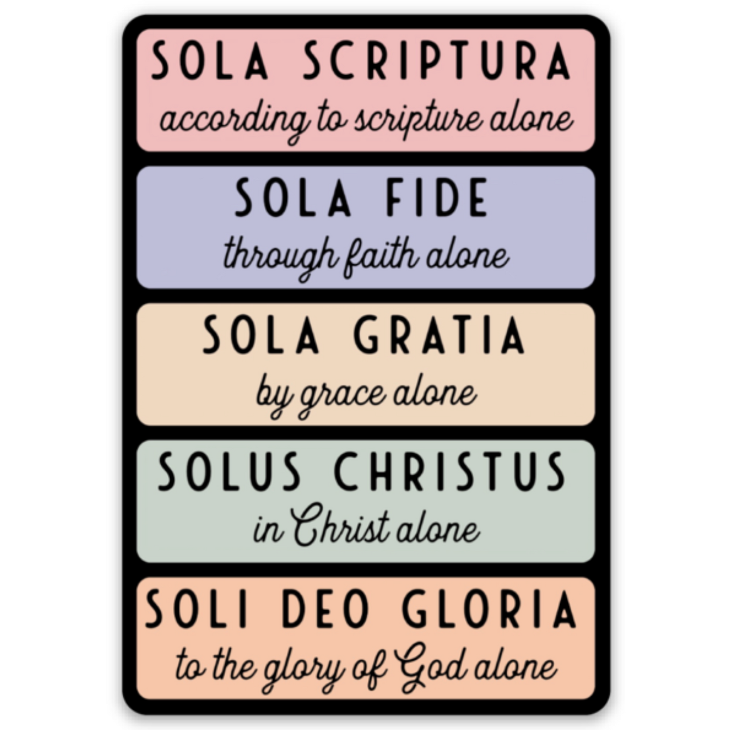 5 Solas | Vinyl Sticker