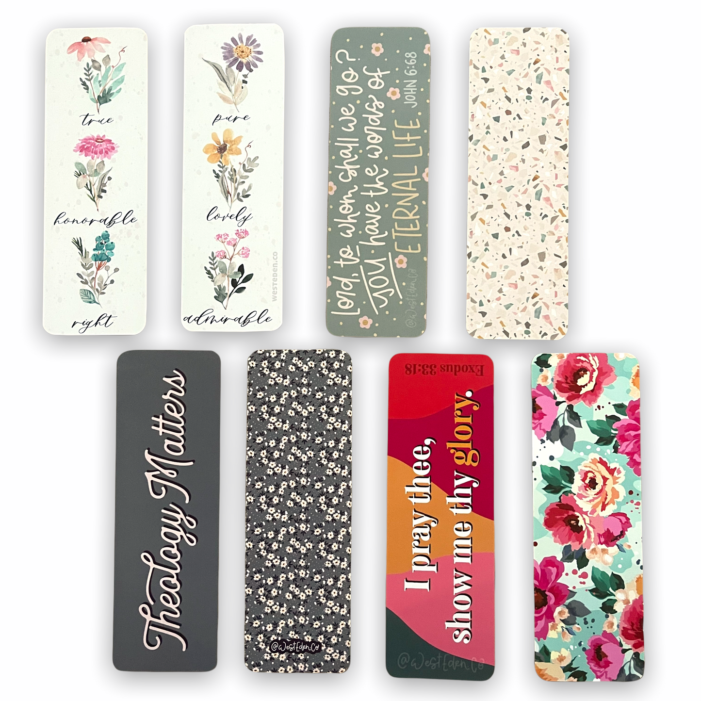 plastic bookmarks | set of 8