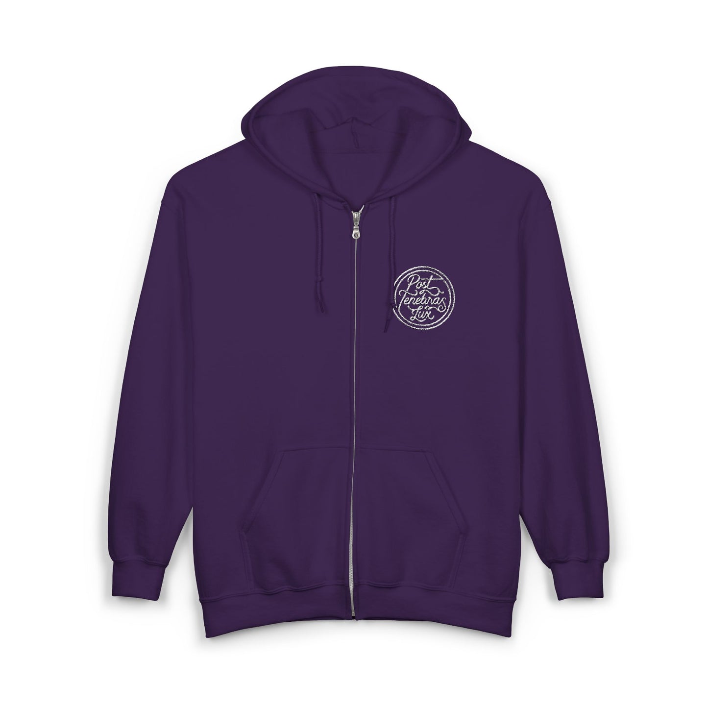 Post Tenebras Lux | Adult Unisex Gildan Full Zip Hooded Sweatshirt (Embroidered)