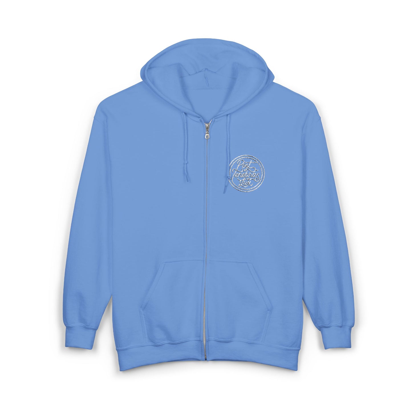 Post Tenebras Lux | Adult Unisex Gildan Full Zip Hooded Sweatshirt (Embroidered)