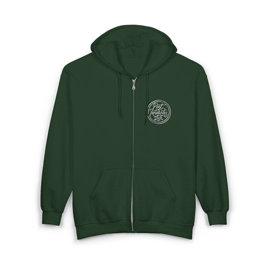 Post Tenebras Lux | Adult Unisex Gildan Full Zip Hooded Sweatshirt (Embroidered)
