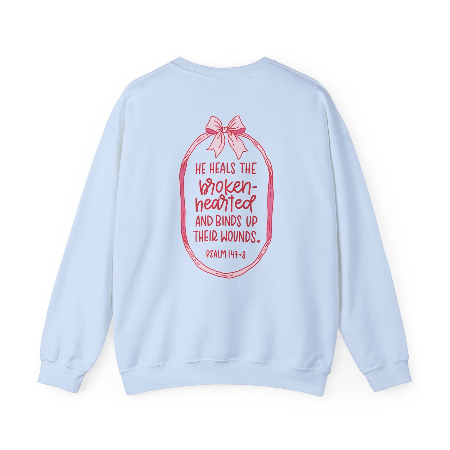 Psalm 147:3 (front & back design) | Adult Unisex Gildan Sweatshirt