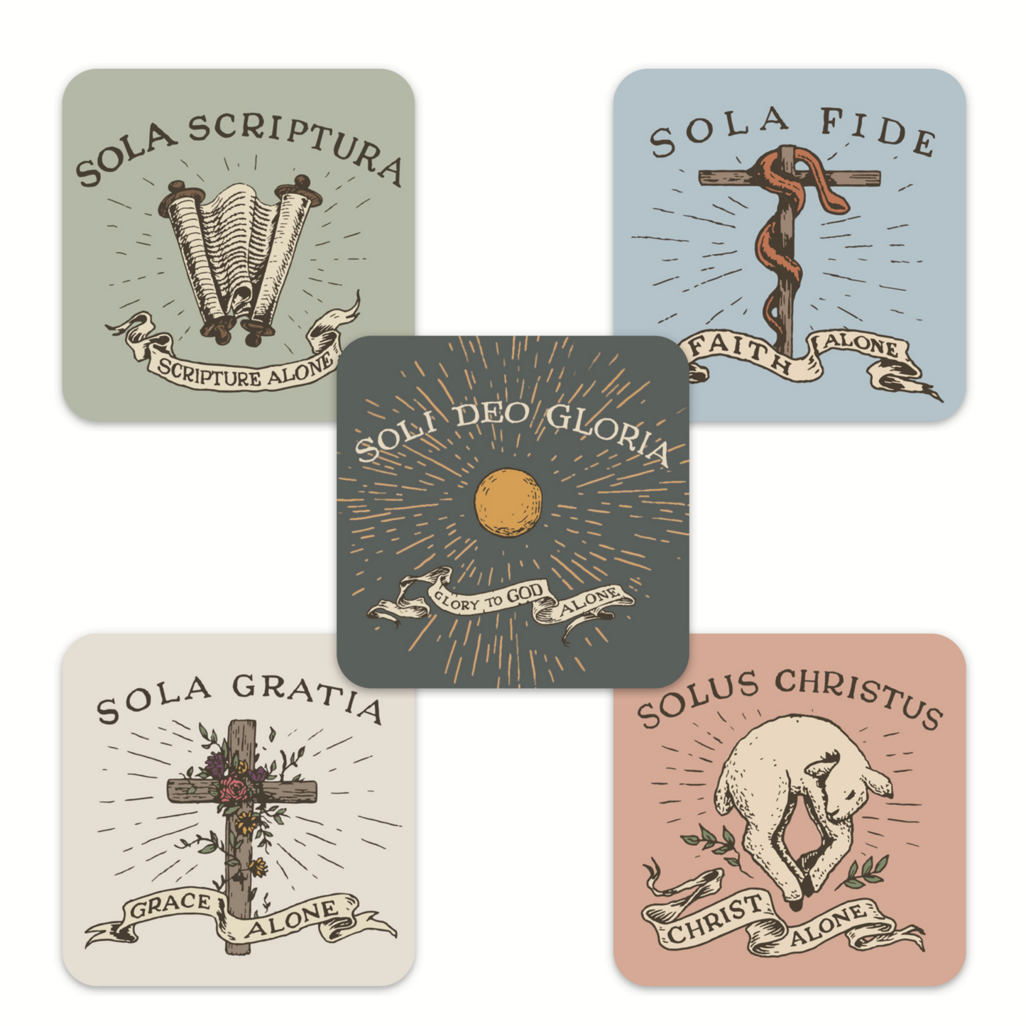 5 Solas | Vinyl Sticker Set