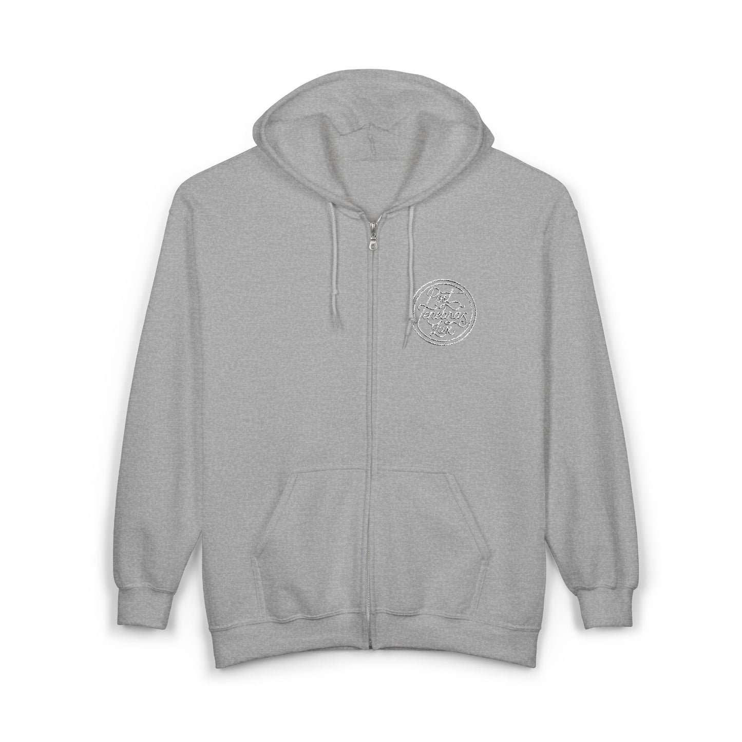 Post Tenebras Lux | Adult Unisex Gildan Full Zip Hooded Sweatshirt (Embroidered)