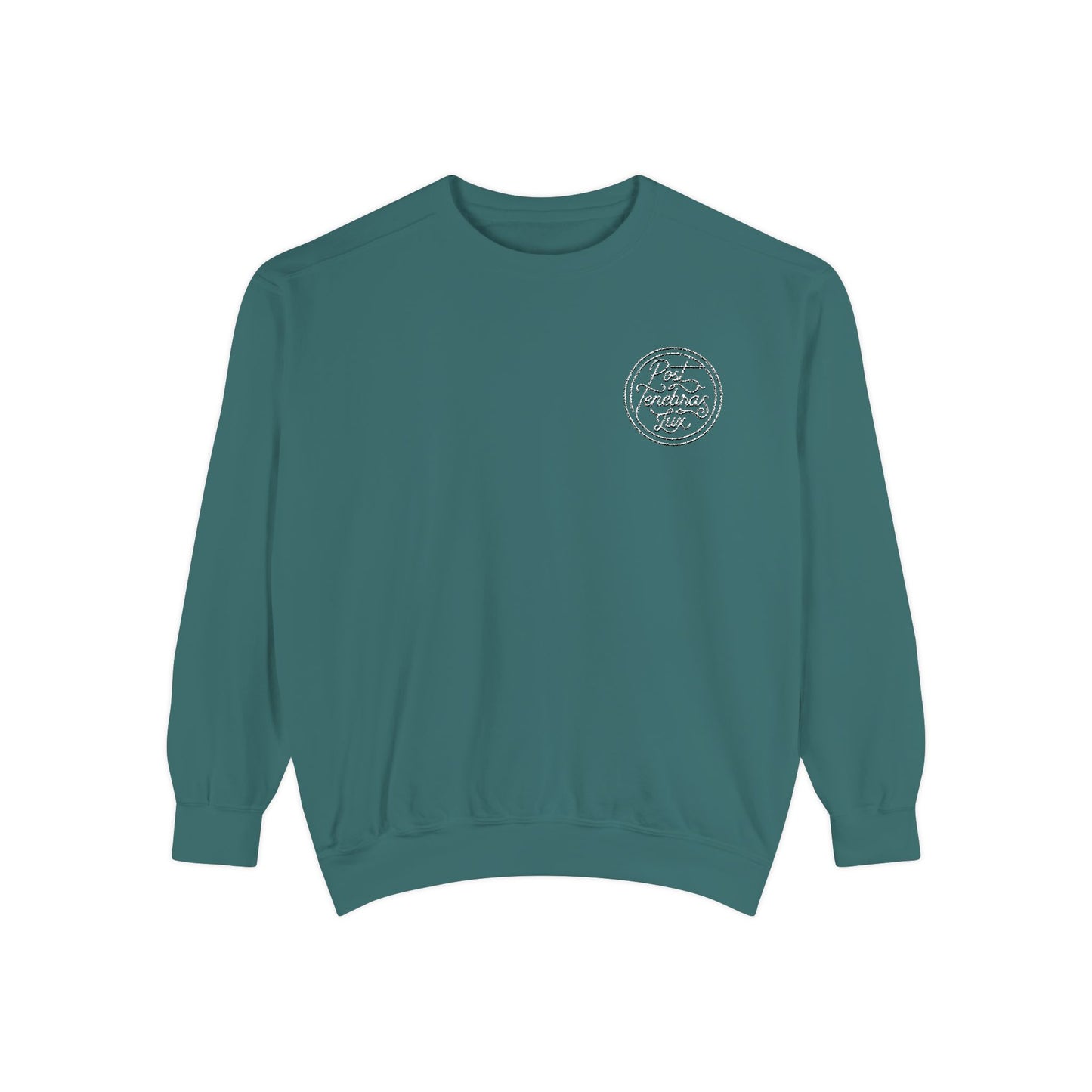 Post Tenebras Lux | Adult Unisex Comfort Colors Sweatshirt (Embroidered)