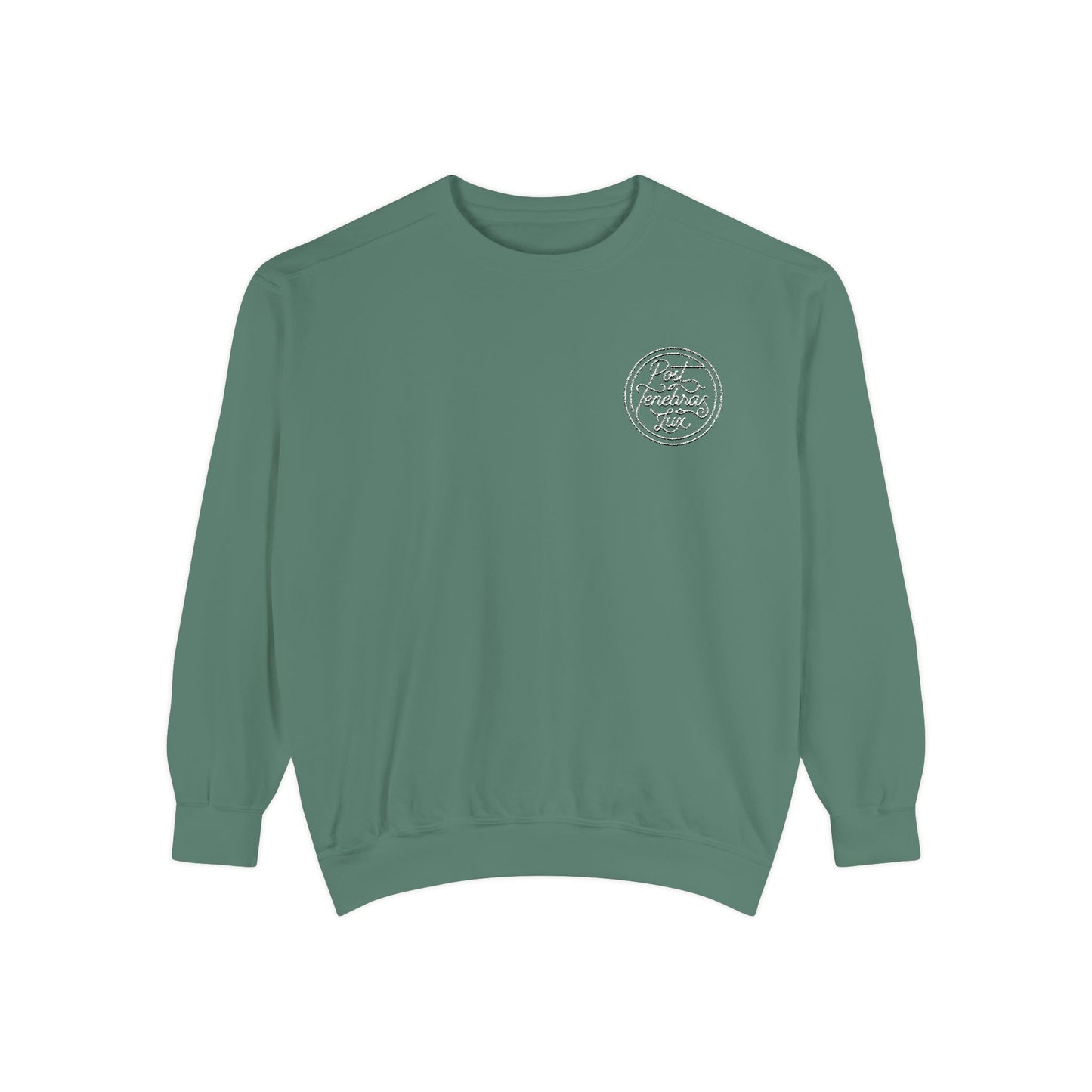 Post Tenebras Lux | Adult Unisex Comfort Colors Sweatshirt (Embroidered)