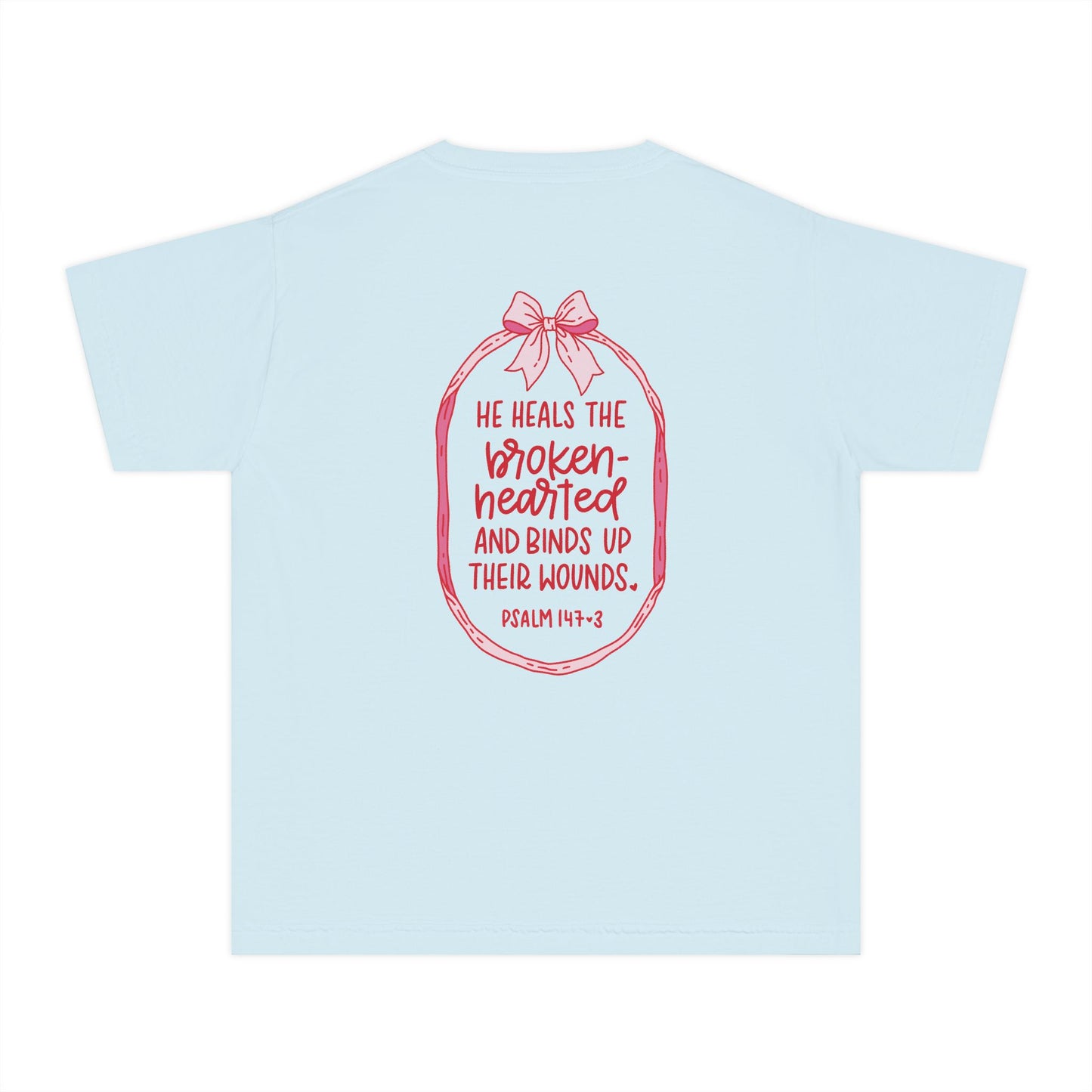 Psalm 147:3 (front & back design) | Youth Comfort Colors Tee
