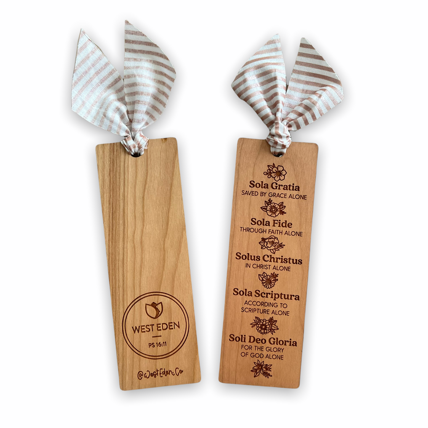 5 solas | wooden bookmark