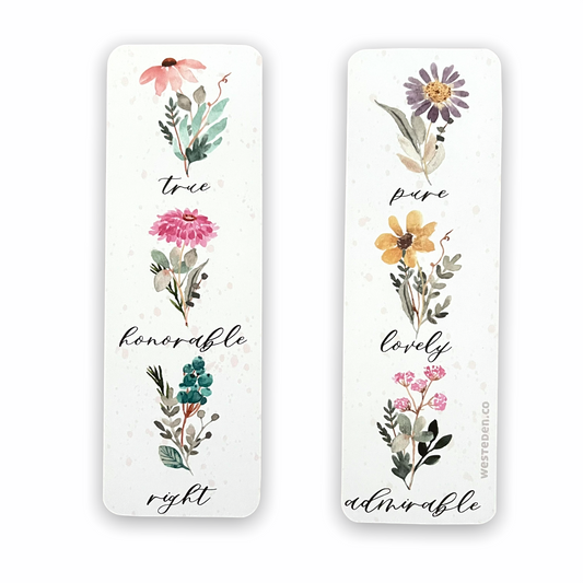 Meditate on these | plastic bookmark