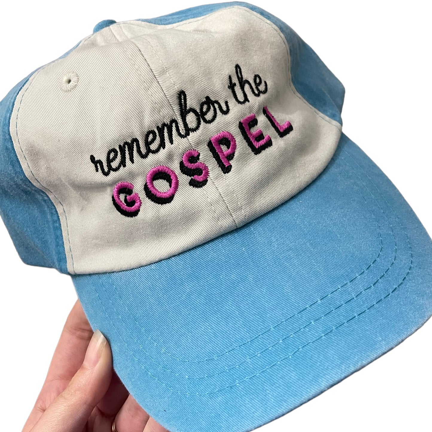 remember the gospel | hat | blue + pink