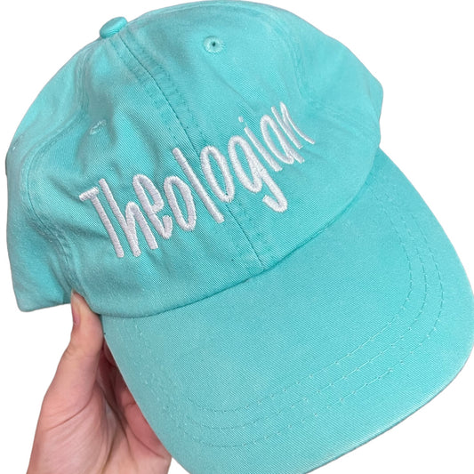 theologian | hat | teal + white